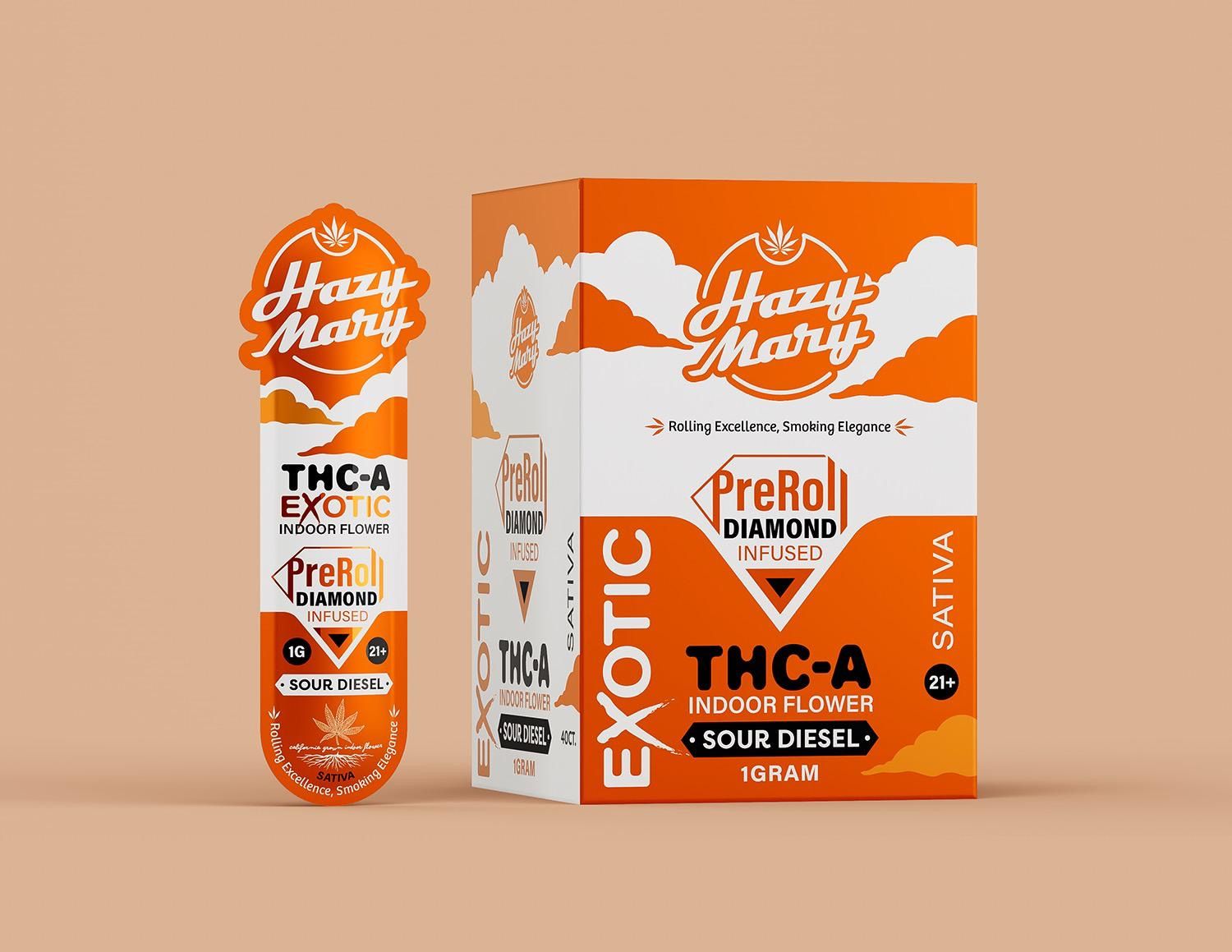 Sour Diesel | Sativa | Diamond Infused Pre-Roll – Hazy Mary - What Is A Diamond Infused Pre Roll