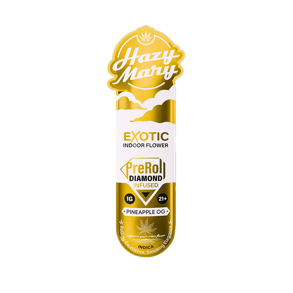 Pineapple OG | Indica | Diamond Infused Pre-Roll – Hazy Mary